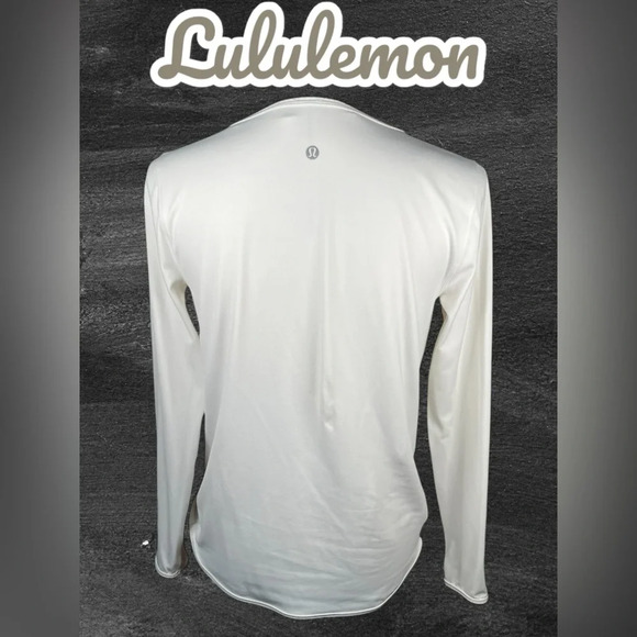 Lululemon | White Long Sleeve Surplice Stretch Activewear Top - Picture 2 of 3